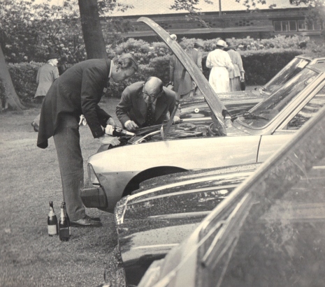 Fixing a car with champagne, Royal Ascot.